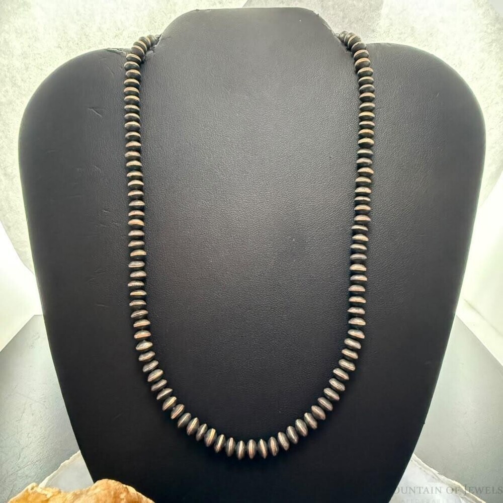 Copper Navajo Pearl Beads Saucer 6 mm Necklace Length 18"-20" For Women